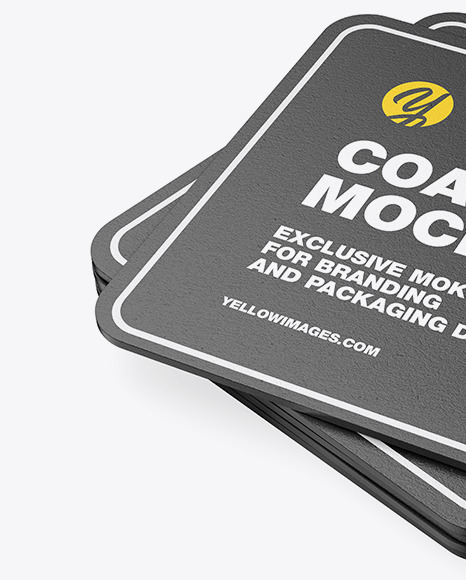 Textured Beverage Coasters Mockup PSD #3