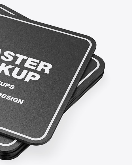 Textured Beverage Coasters Mockup PSD #4