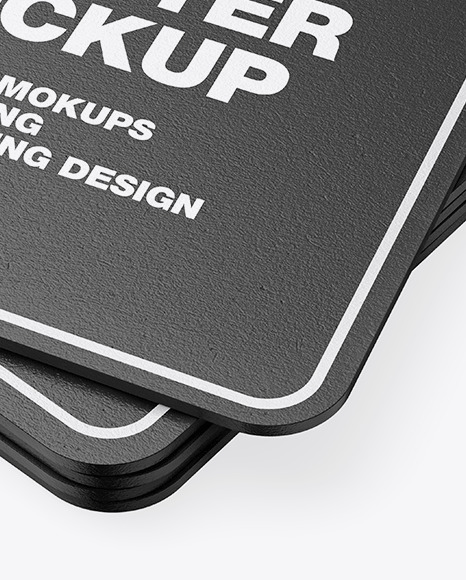 Textured Beverage Coasters Mockup PSD #5