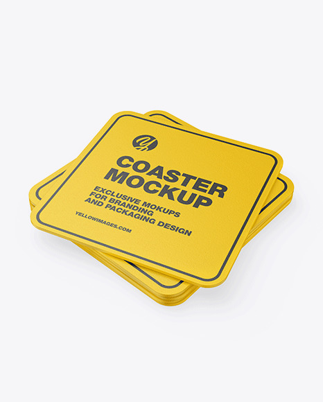 Textured Beverage Coasters Mockup PSD #6