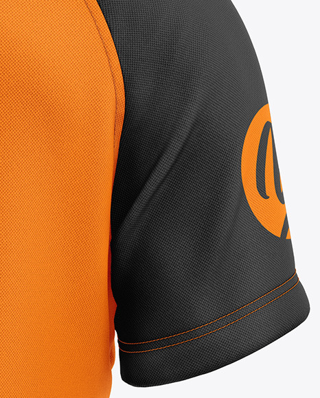 Men s Short Sleeve Polo Raglan Mockup PSD #6