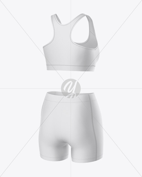 Women S Fitness Kit Mockup Back Halfside View In Apparel Mockups On Yellow Images Object Mockups