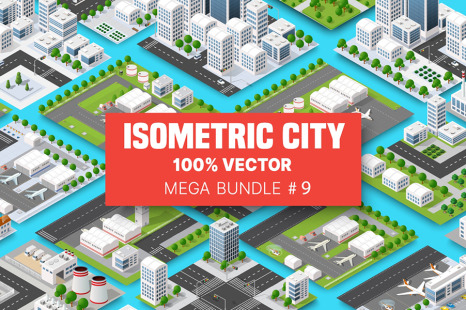 Isometric Set Terminal Airport