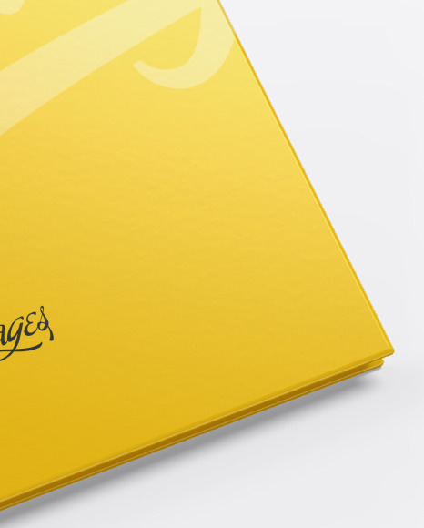 Download Hardcover Book W Glossy Cover Mockup In Stationery Mockups On Yellow Images Object Mockups PSD Mockup Templates