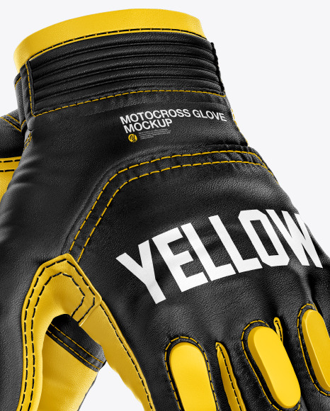 Motocross Gloves Mockup In Apparel Mockups On Yellow Images Object Mockups