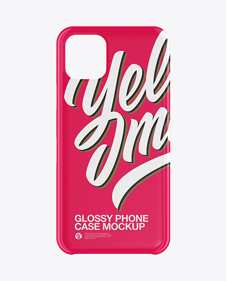 Glossy Phone Case Mockup In Object Mockups On Yellow Images Object Mockups