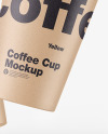 Kraft Coffee Cups Mockup