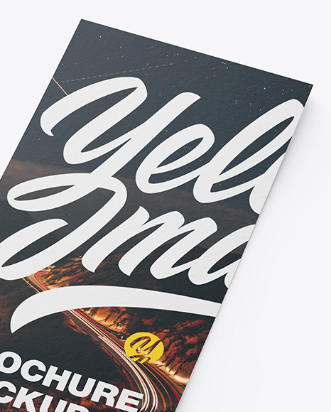 Textured Flyer Mockup on Yellow Images Object Mockups