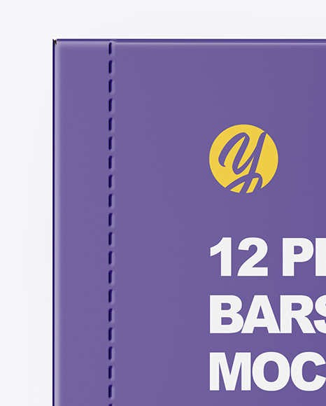 Download 12 Protein Bars Box Mockup In Box Mockups On Yellow Images Object Mockups PSD Mockup Templates