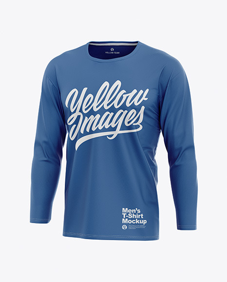 Men S Long Sleeve T Shirt Mockup In Apparel Mockups On Yellow Images Object Mockups