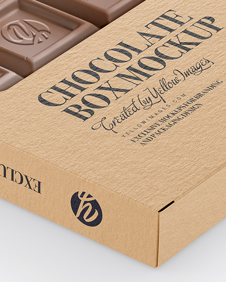 Download Kraft Chocolate Box W/ Window Mockup - Half Side View in ...