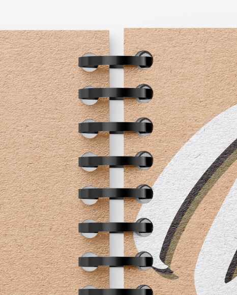 Opened Kraft Notebook Mockup PSD #7