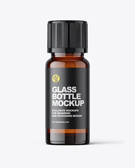 Pharmacy Amber Glass Bottle Mockup PSD #2