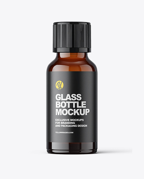 Pharmacy Amber Glass Bottle Mockup In Bottle Mockups On Yellow Images Object Mockups