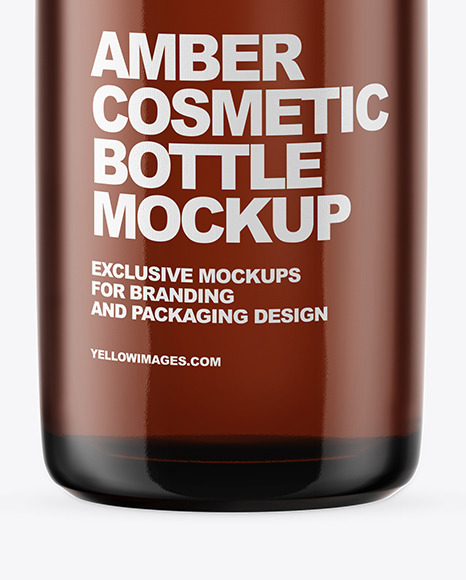 Amber Glass Bottle Mockup In Bottle Mockups On Yellow Images Object Mockups