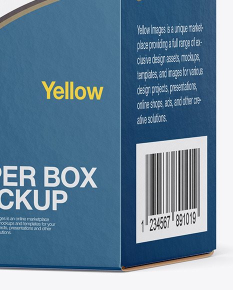 Paper Box Mockup   Half Side View PSD #1