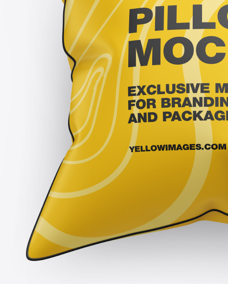 Download Matte Pillow Mockup In Indoor Advertising Mockups On Yellow Images Object Mockups