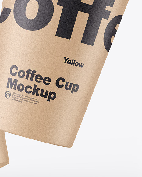 Kraft Coffee Cups Mockup PSD #7