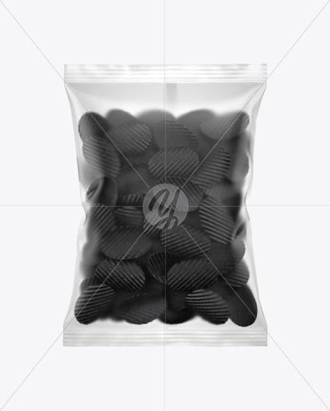 Bag With Corrugated Black Potato Chips Mockup In Bag Sack Mockups On Yellow Images Object Mockups