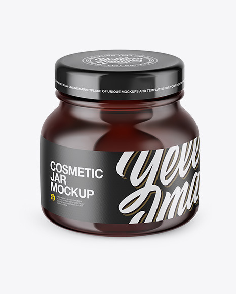 Download Amber Cosmetic Jar Mockup - High-Angle Shot | Yellow Author