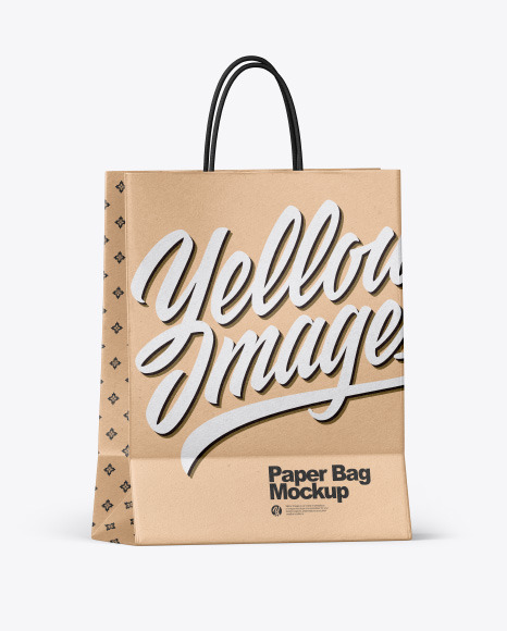 kraft Shopping Bag w/ Rope Handles Mockup