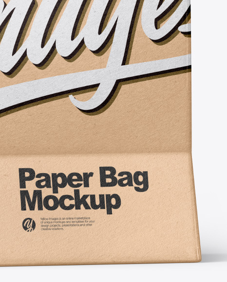 Kraft Shopping Bag W Rope Handles Mockup In Bag Sack Mockups On Yellow Images Object Mockups