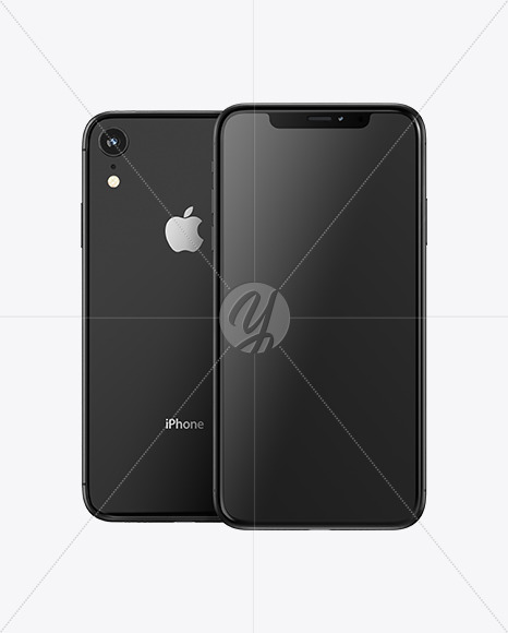 Download Black Apple Iphones Xr Mockup In Device Mockups On Yellow Images Object Mockups PSD Mockup Templates