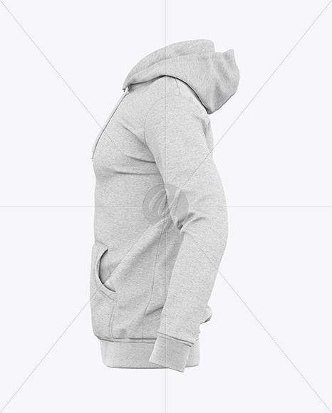 Download Melange Men S Full Zip Hooded Sweatshirt Mockup In Apparel Mockups On Yellow Images Object Mockups