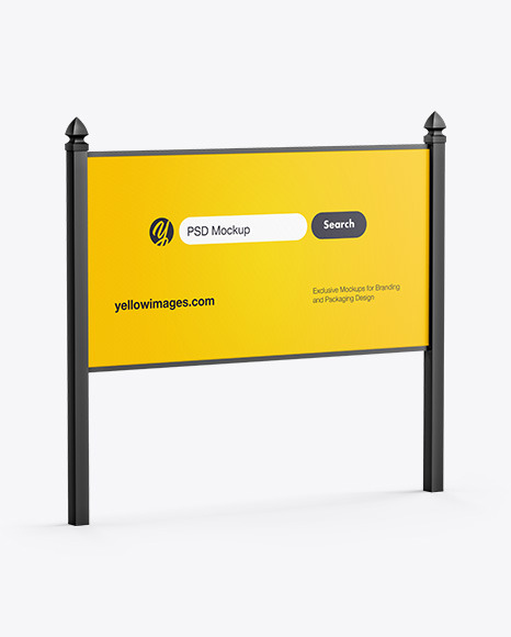 Download Outdoor Business Sign Mockup Half Side View Designs Zone PSD Mockup Templates