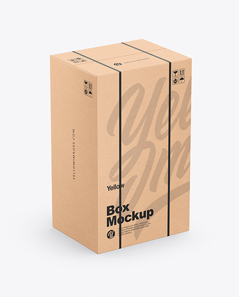 Download Mailing Kraft Box Mockup In Box Mockups On Yellow Images Object Mockups