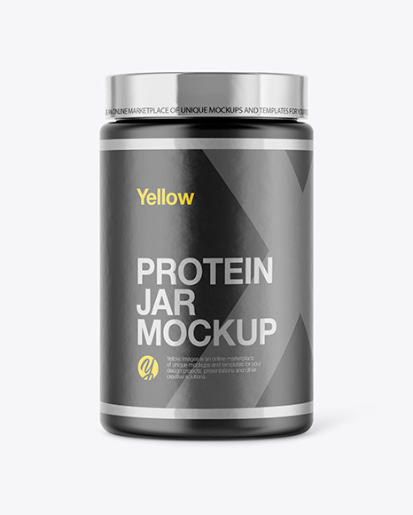 Matte Protein Jar Mockup PSD #2