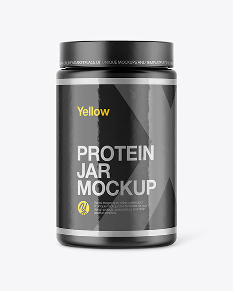 Matte Protein Jar Mockup PSD #3