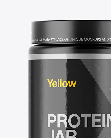 Matte Protein Jar Mockup PSD #4