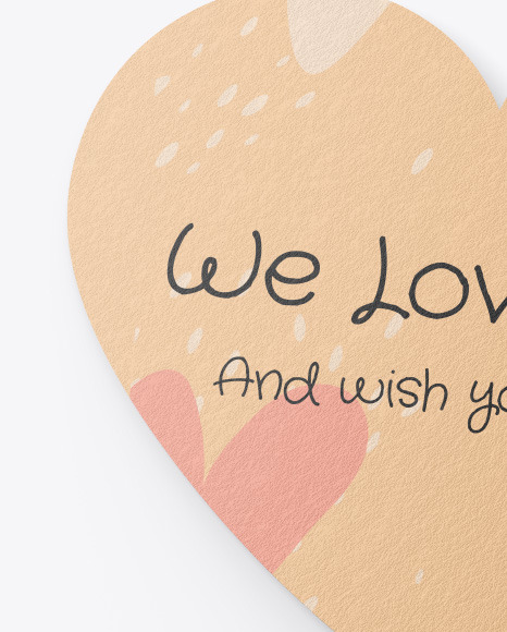 Heart Shaped Card Mockup PSD #2