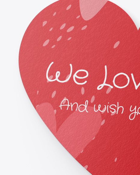 Heart Shaped Card Mockup PSD #7