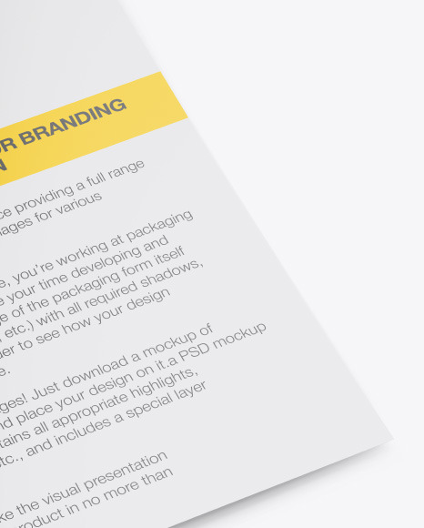 Download Glossy A6 Flyer Mockup In Stationery Mockups On Yellow Images Object Mockups PSD Mockup Templates