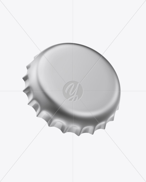 Matte Metallic Bottle Cap Mockup In Bottle Mockups On Yellow Images Object Mockups