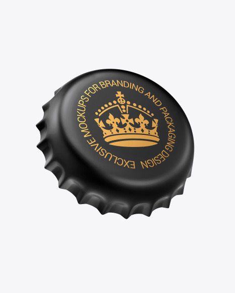 Matte Metallic Bottle Cap Mockup in Bottle Mockups on Yellow Images Object Mockups