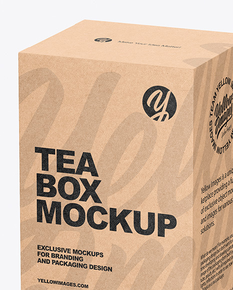 Download Tea Kraft Box Mockup In Box Mockups On Yellow Images Object Mockups PSD Mockup Templates