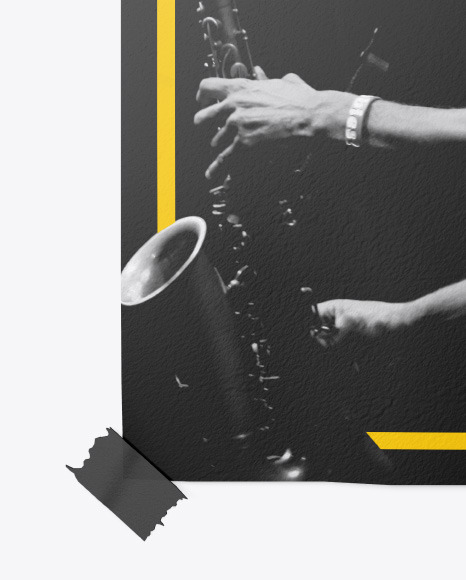 Textured Poster w/ Tape Mockup