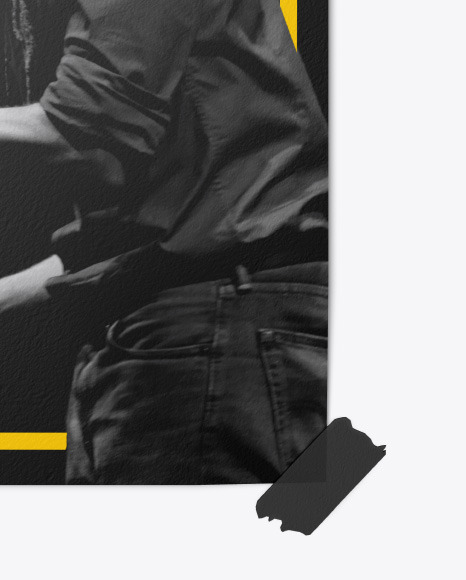 Textured Poster w/ Tape Mockup