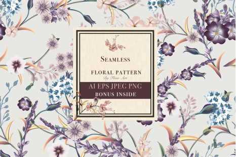 Floral vintage seamless pattern