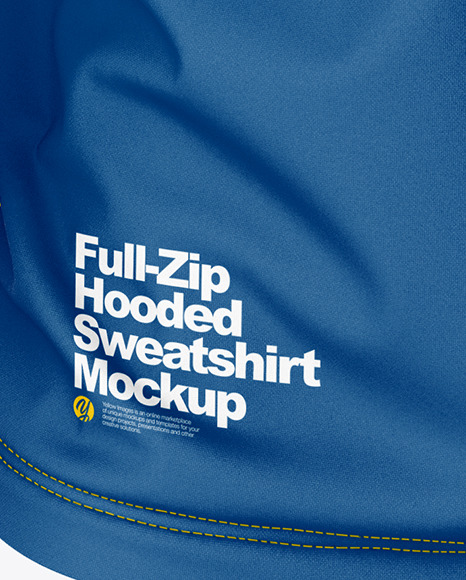 Download Full-Zip Hooded Sweatshirt Mockup - Front View | Yellow Author