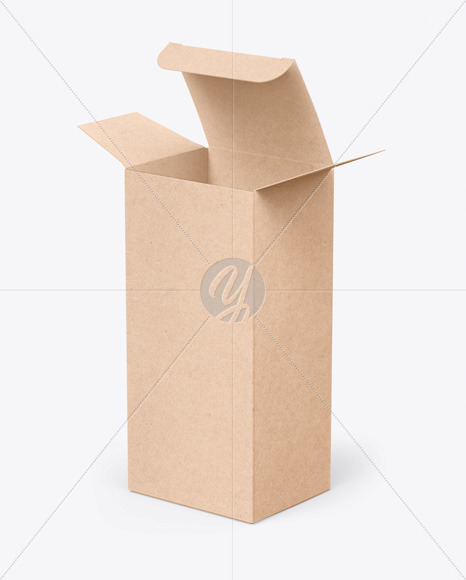 Opened Kraft Box Mockup In Box Mockups On Yellow Images Object Mockups