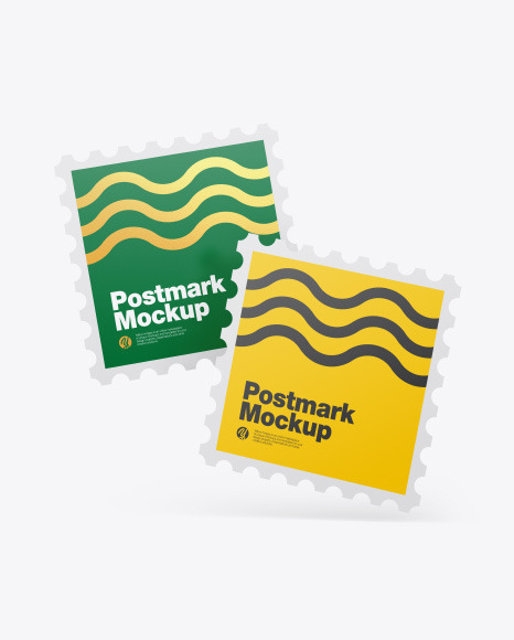 Download Square Postmarks Mockup In Stationery Mockups On Yellow Images Object Mockups PSD Mockup Templates