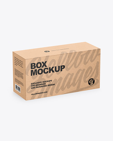 Download Kraft Box Mockup In Box Mockups On Yellow Images Object Mockups PSD Mockup Templates