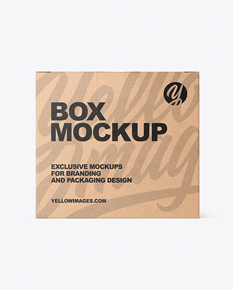 Download Kraft Box Mockup In Box Mockups On Yellow Images Object Mockups