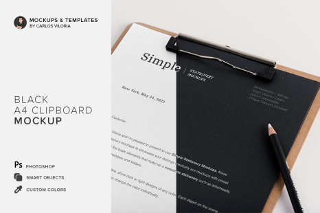 Download A4 Clipboard Mockup In Stationery Mockups On Yellow Images Creative Store