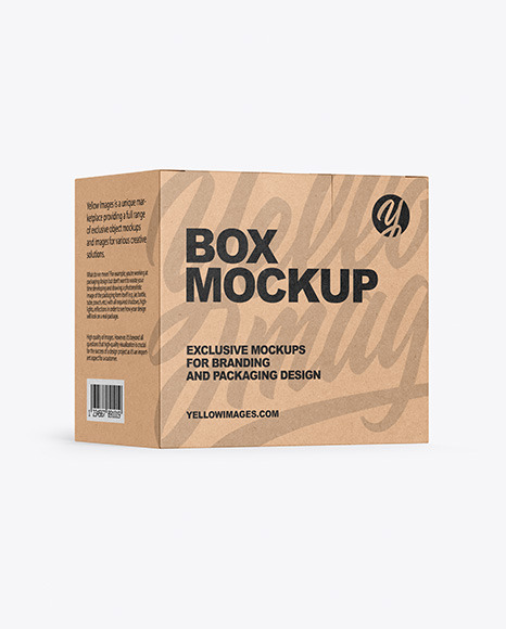 Download Kraft Box Mockup In Box Mockups On Yellow Images Object Mockups PSD Mockup Templates