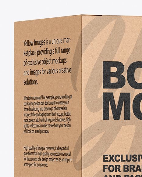 Download Kraft Box Mockup In Box Mockups On Yellow Images Object Mockups PSD Mockup Templates